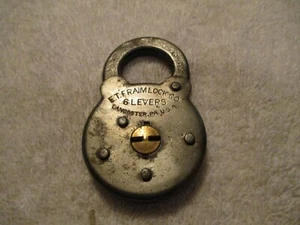 Candado antiguo 6 palancas E.T. FRAIM Lock Company Lancaster, PA. ~ SIN LLAVE - Imagen 1 de 2