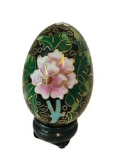 Cloisonne Egg figurine antique vtg porcelain floral France French limoges gold 3