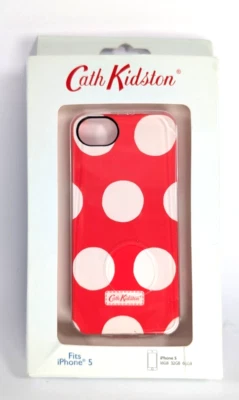Cath Kidston iPhone 5 Hardshell Case Red Large White Dots - BNIB - Image 1 of 2
