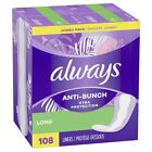 Anti Bunch Xtra Protection Daily Liners Long Unscented Dual Layer 108 Count