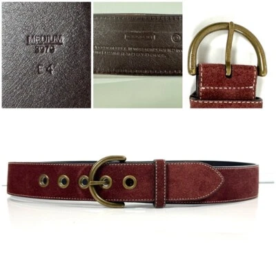 Cinturón de gamuza marrón oscuro COACH ojales con hebilla de latón para mujer talla MEDIANA 3979 EN MUY BUENA CONDICIÓN Foto 1 de 4