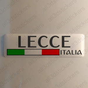 Lecce Italy Sticker 4.70x1.18" Domed Resin 3D Flag Stickers Decal Vinyl - Imagen 1 de 1