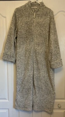 Женский плюшевый халат миди с анималистическим принтом Oscar de la Renta на молнии L/XL - Изображение 1 из 4