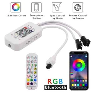 WS2812B WS2811 Bluetooth LED Controller DC5-24V 24key IR Remote Smart Controller - Picture 1 of 15