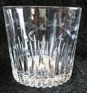 CRYSTAL ICE BUCKET PRINCESS HOUSE Etched Glass Bowl 5.5" Deep, Vine pattern - Picture 1 of 8