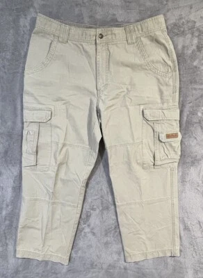 Pantalones cargo Bob Timberlake para hombre talla 40x30 (38x28) algodón caqui tostado Foto 1 de 4