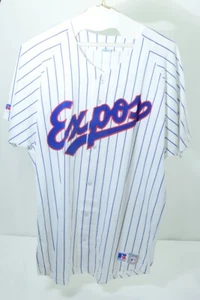 VINTAGE RUSSEL ATHLETIC MLB MONTREAL EXPOS WHITE STRIPPED JERSEY (NJL018341) - Picture 1 of 9
