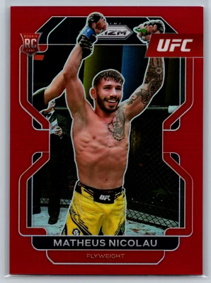 Matheus Nicolau 2022 Panini Prizm UFC Red Prizm Rookie Card /299 #168 - Image 1 of 3