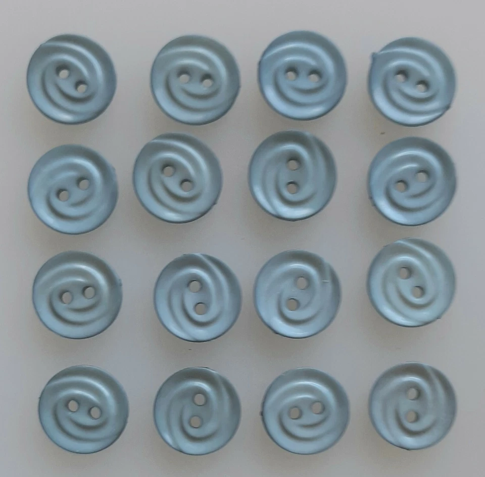 10 x 14mm Blue Grey Swirl Effect Round Buttons - SV74r - Image 1 of 1