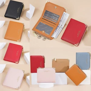 Women's Wallet Small Leather Credit Card Holder Mini Bifold Clutch Purse Handbag - Picture 1 of 37