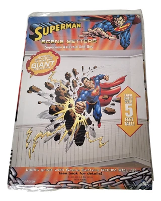 DC Comics Super Hero Superman Asteroid Scene Setter Party Decorations Amscan - Image 1 of 4