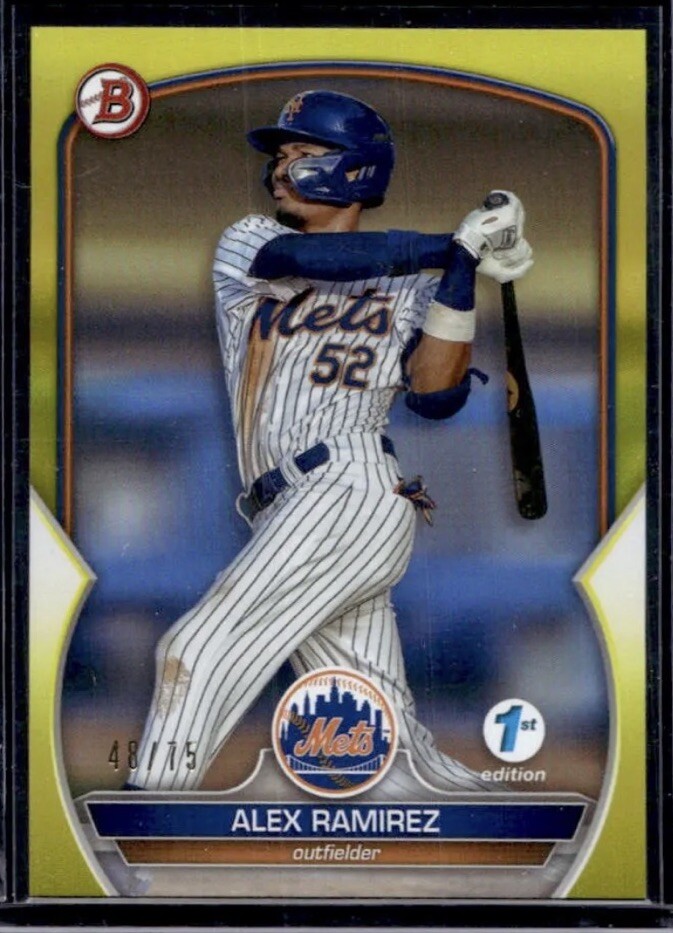 Alex Ramirez 2023 Bowman 1st Edition Yellow Prospect #48/75 Mets