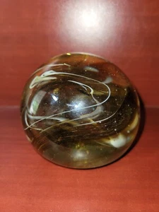 Vintage Paperweight Smokey Swirl Marked C RED w - Picture 1 of 3