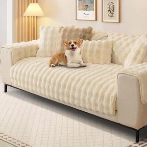 Plush Rabbit Sofa Cover Universal Non-slip Sofa Mat Warm Soft Sofa Towel Couch - Picture 1 of 37