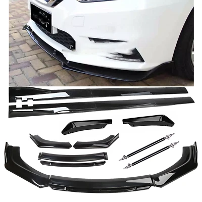 For Nissan LEAF 11-23 Front Bumper Lip Chin Spoiler Splitter Rear Rod Body Kits Foto 1 de 4