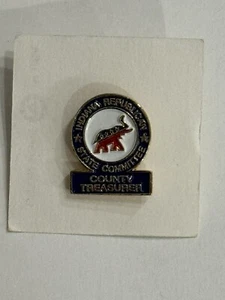 Official Indiana State Republican Party Enameled 3/4 Lapel Pin County Treasurer - Picture 1 of 1
