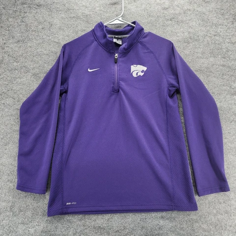 Kansas State Wildcats Pullover Mens Large Nike Dri Fit Quarter Zip Purple Cover