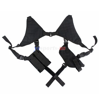 Tactical Double Shoulder Holster with Dual Mag Pouches Ambidextrous Shoulder Rig - Image 1 of 4