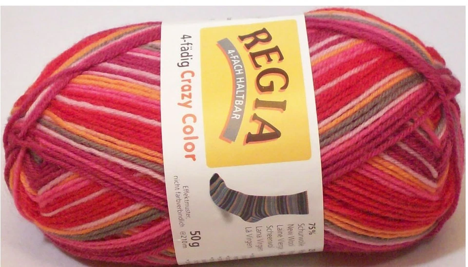 Regia 4-Ply Crazy Color Sock Yarn; Choose a Colorway - Image 1 of 1