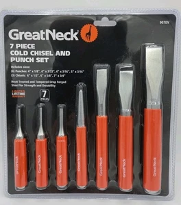 GreatNeck-7 Piece Cold Chisel and Punch Set 907EV 4 Punches 3 Chisels NEW - Picture 1 of 1