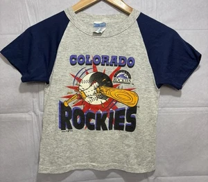 Vintage Colorado Rockies Shirt Gray Kid Child Size 8-10 Small 1994 Sleepwear - Picture 1 of 5