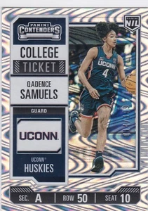 2024-25 Panini UCONN Collegiate #4 Qadence Samuels - College Ticket Swirl /199 - Picture 1 of 2