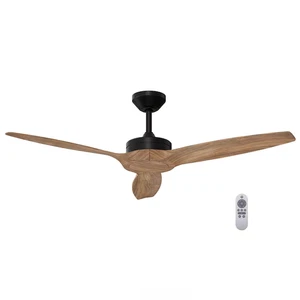 Baylon 52-in Covered Outdoor Matte Black with Walnut Blades Ceiling Fan - Picture 1 of 3