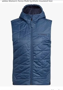 Size L- Adidas Women's Terrex Multi Synthetic Insulated Vest, Wonder Steel. - Picture 1 of 7