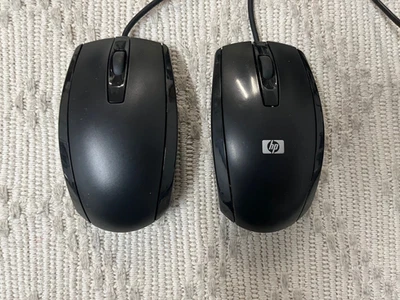 Lot of 2x HP Mouse N910U Wired USB Optical Scroll Wheel 2 Button Black - Image 1 of 2
