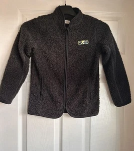 Boys Borg Black Zip Up Jacket, H&M, Age 6-8 Years - Picture 1 of 3