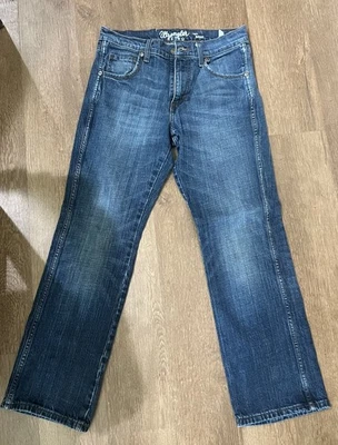 Pantalones de mezclilla WRANGLER retro para hombre 30 X 30 corte bota relajado lavado medio Western Exc Foto 1 de 4