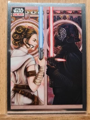 A Dyad in the Force  #48 2023 Chrome Star Wars Galaxy Kylo Ren & Rey S0120A - Image 1 of 2