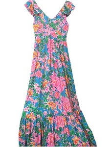 Lilly Pulitzer Damen Neu Blumen Maxi Ärmellos Kleid Gr. 2 - Bild 1 von 3