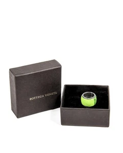 Bottega Veneta Intrecciato Leather Ring Lime Green Women Yellow - Picture 1 of 3