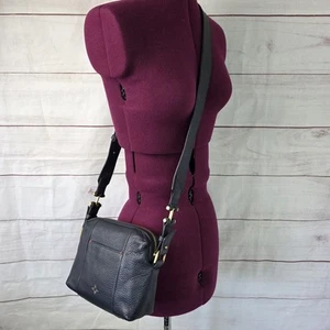 India Hicks Dark Navy Blue Shift and Switch Crossbody Bag Pebbled Leather - Picture 1 of 10