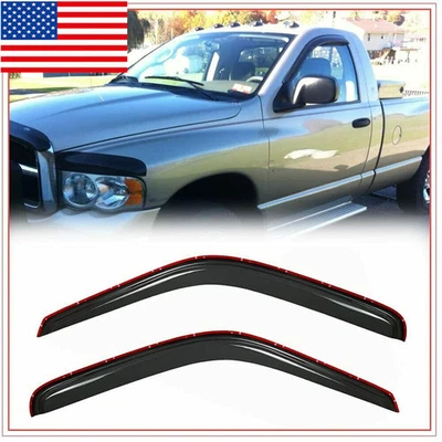 Para Ram 1500 2500 1994-2002 Visera de ventana de humo en canal Protector de lluvia Deflector Foto 1 de 4