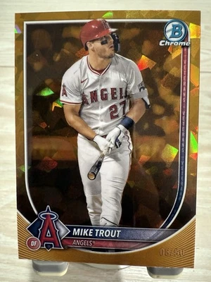 Bowman Chrome Sapphire 27 Mike Trout Gold Refractor #/50 Angels 2025 Foto 1 de 2