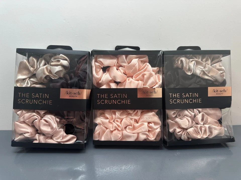 Paquete de 5 crujientes Kitsch The Satin Hair (cada uno, 15 en total) multicolores nuevos en caja Foto 1 de 1