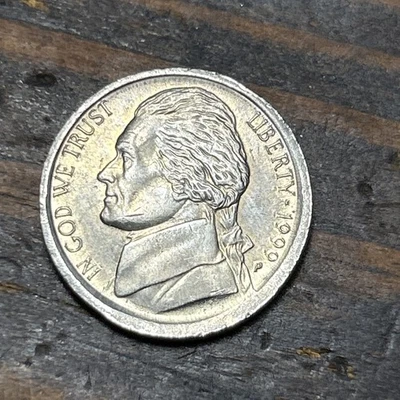 1999 P Broadstruck Jefferson Nickel Error Coin Uncirculated AU Pre-Y2K Fullsteps - Image 1 of 4