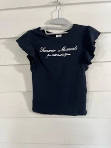 Neu Zara Kids Mädchen dunkelblau gerippt T-Shirt Sommer Momente Gr 11 12 4750D - Bild 1 von 13