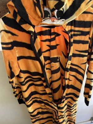 Nick And Nora 成人老虎紧身衣小号连帽角色扮演睡衣拉链 — 第 1/4 张图片