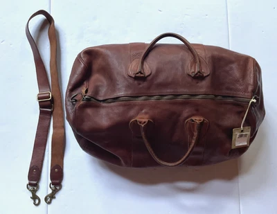 Bolso de Lona RRL Ralph Lauren Envejecido Hecho en Italia Resistente Cuero de Vaca-RARO Foto 1 de 4