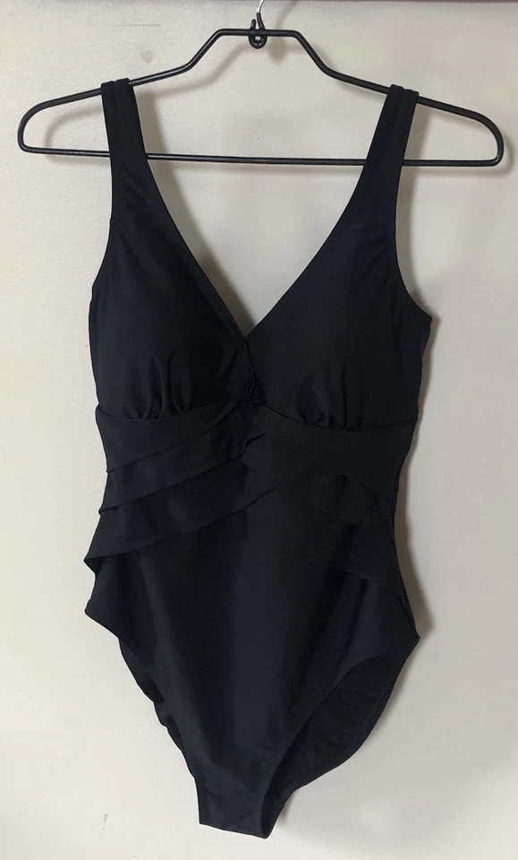 De Colección Traje Fantasía Mujer 12 Negro Una Pieza Traje de Baño Modesto Halagador Elegante Foto 1 de 4