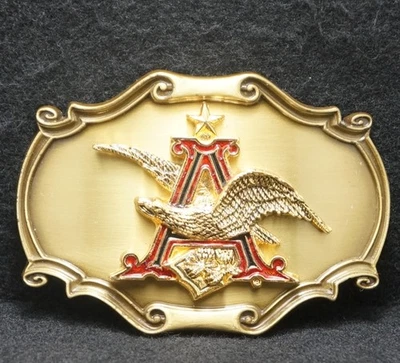 XA05128 *NOS* VINTAGE 1978 **ANHEUSER-BUSCH** HEBILLA DE CINTURÓN ANUNCIO DE ELABORACIÓN Foto 1 de 2