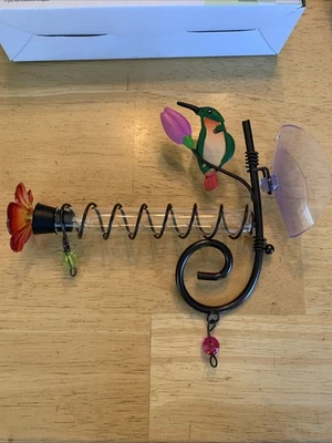 Window Hummingbird Feeder with Bronze Details and Suction Cups Evergreen NIB - Image 1 of 4