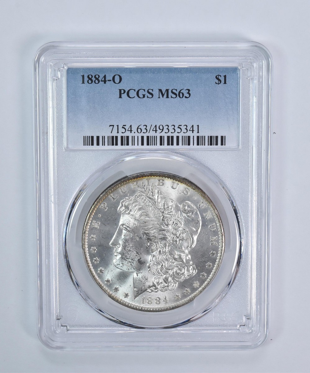コレクション 1884-O Morgan Dollar PCGS MS63 1884-O $1 Morgan Dollar Tilted Partial Collar Strike PCGS MS63