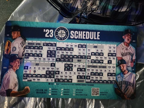 Seattle Mariners MLB 2023 Season Schedule Fridge Magnet Stadium Giveaway SGA Cover