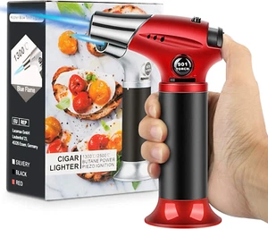 Blow Torch, Professional Kitchen Cooking Torch with Lock Adjustable Flame Refill - Picture 1 of 12