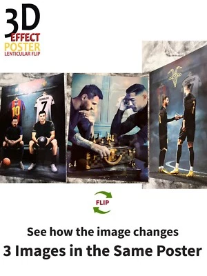 Lionel Messi, Cristiano Ronaldo - Póster 3D, Lenticular 3D - Cambio de imágenes Foto 1 de 4