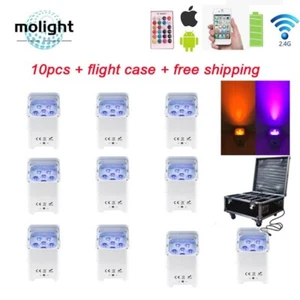 RGBWA+UV Battery Smart DJ S6 WIRELESS DMX Par Can Weddings Uplightings Party - Picture 1 of 8